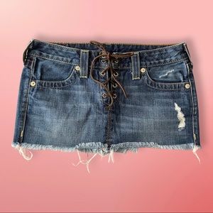 Ada true religion Jean lace up skirt